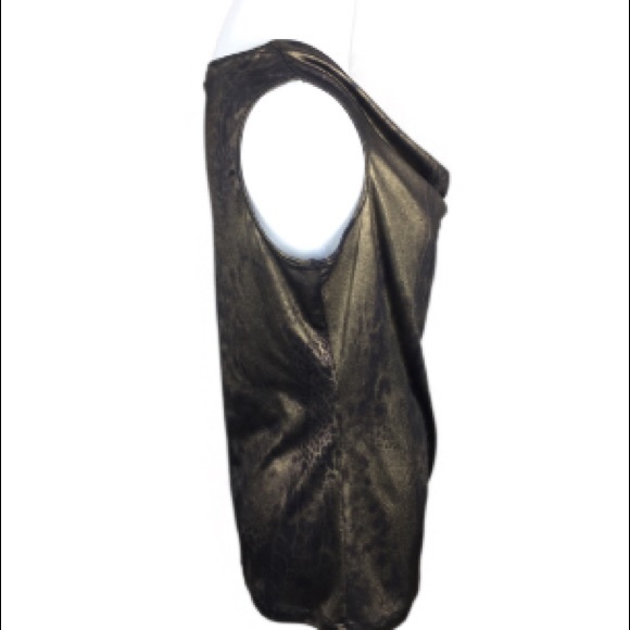 Calvin Klein Metallic Drape Neck Tank Small - Picture 2 of 8
